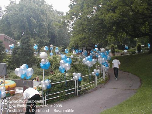 Ballondekoration-Akzente-Trauben-blau-silber